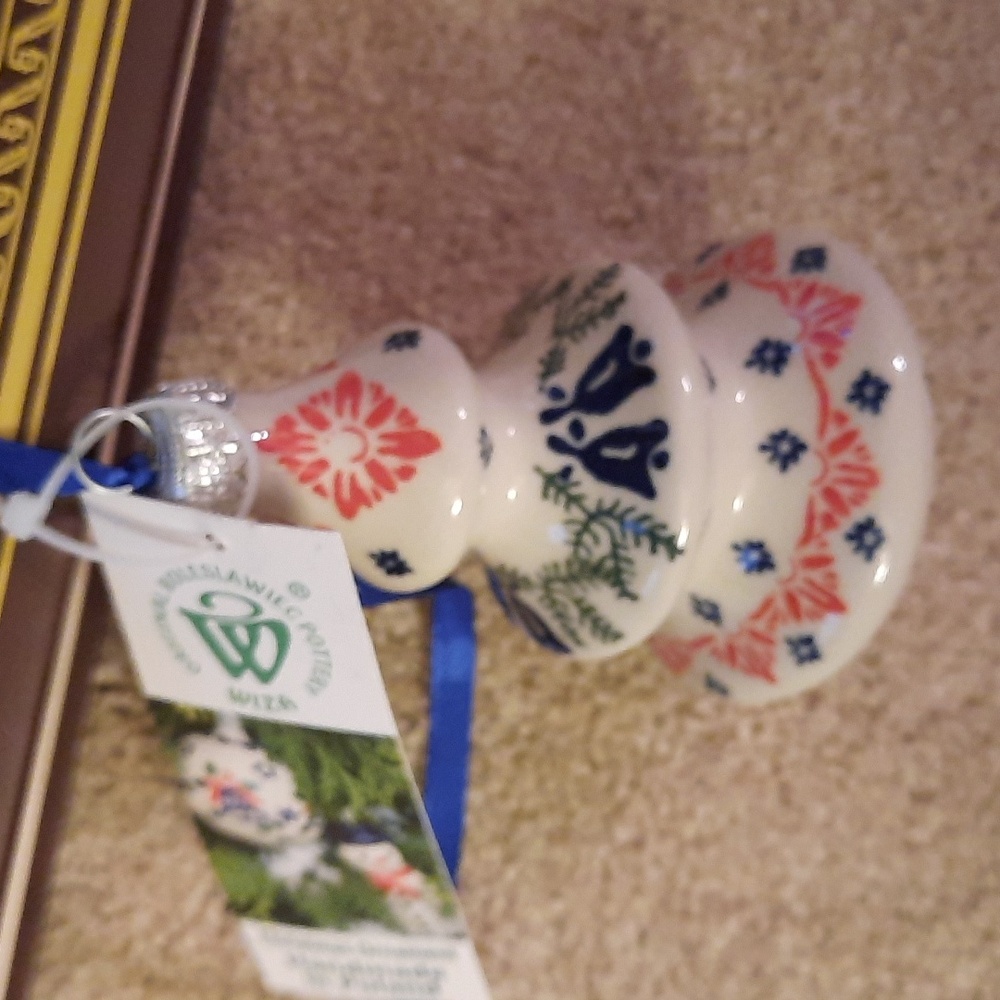 NWT.  Polish Pottery Tree Ornament 1